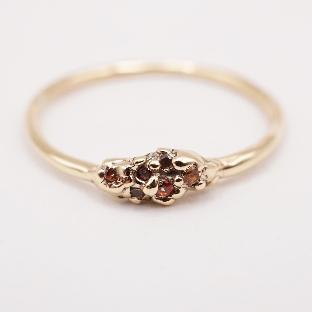 Bague ARIANE - saphirs colorés et or 10k - pièce unique