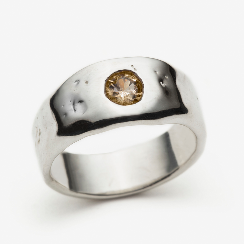 Bague GARANCE - topaze incolore et argent
