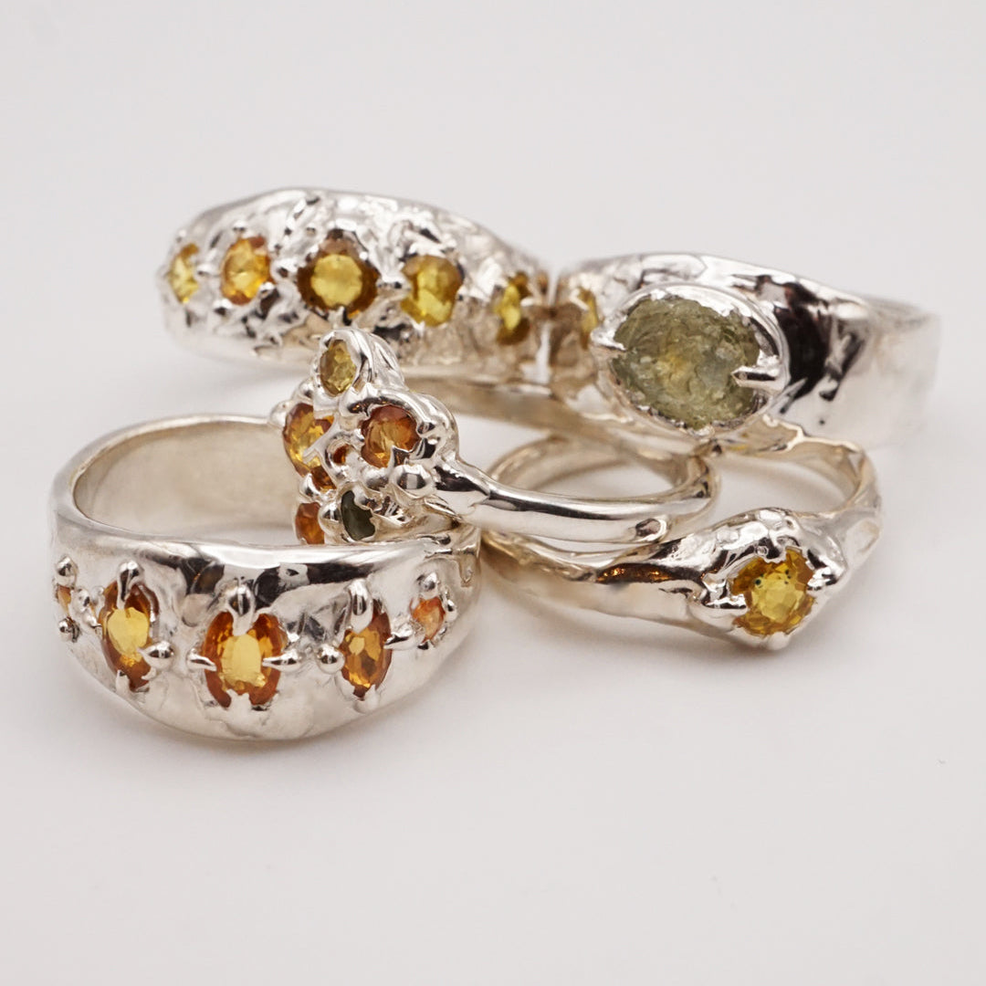 Bague MAGDA saphir naturel jaune et argent