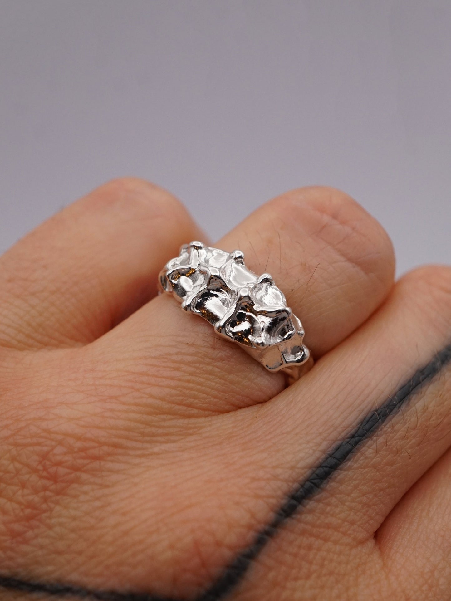 sterling silver OOAK CROQUÉE ring
