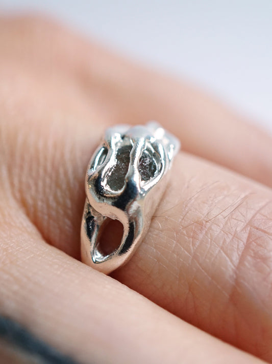 sterling silver OOAK rings with raw sapphires