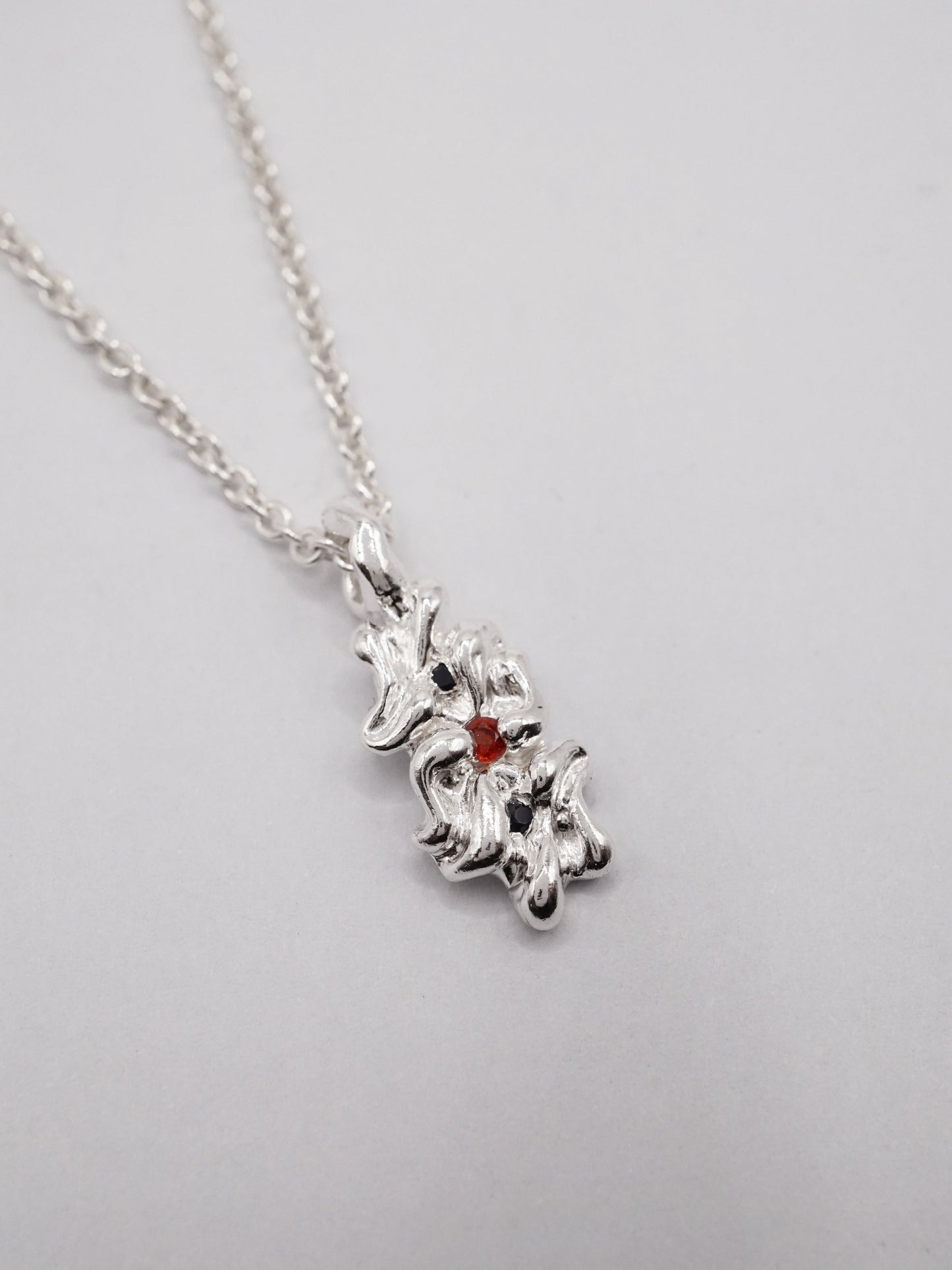 sterling silver OOAK MOVE necklace with sapphires II