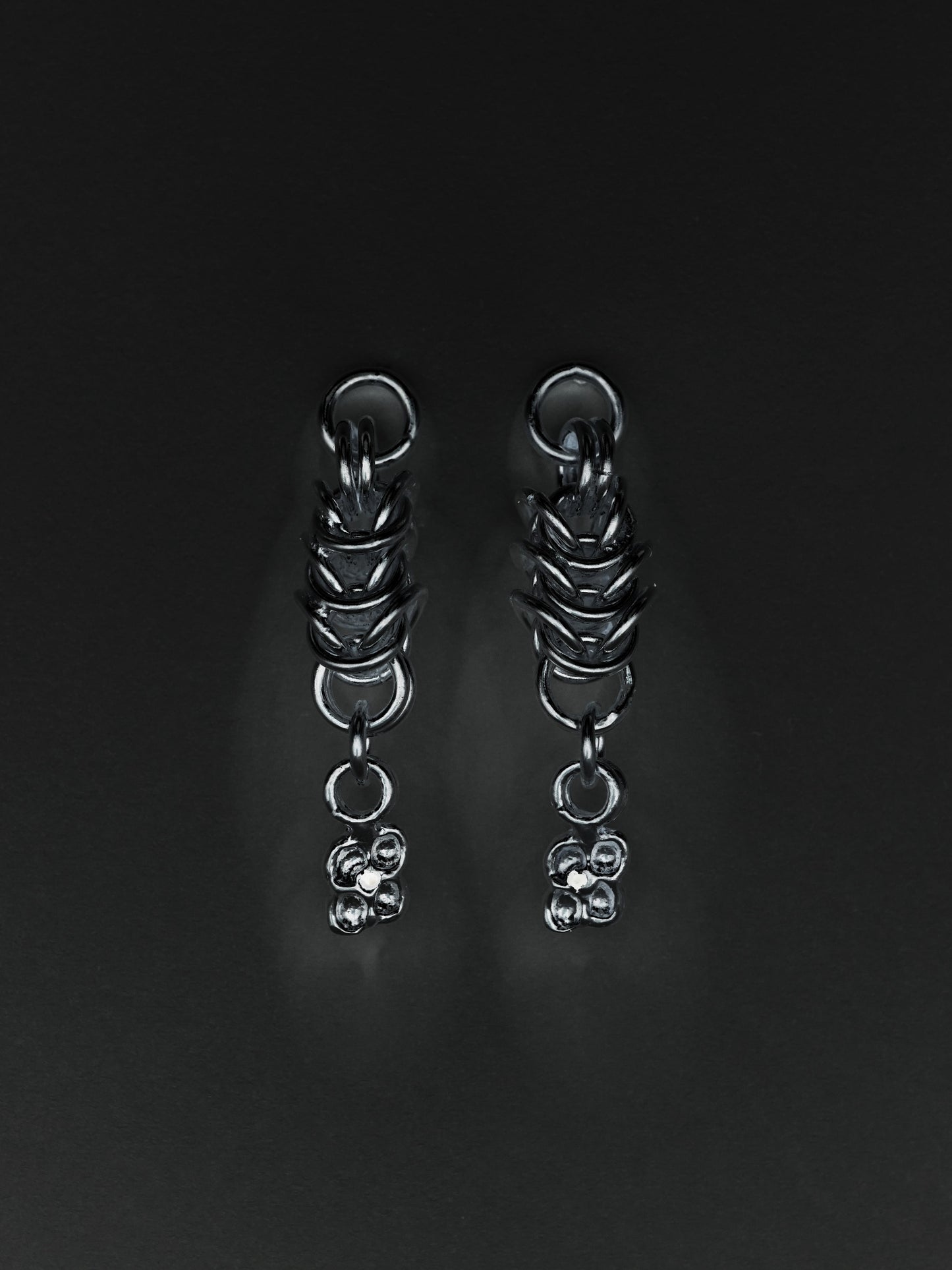 sterling silver OOAK CHAINMAIL earrings