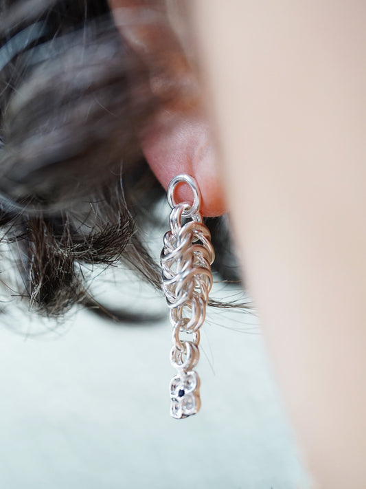 sterling silver OOAK CHAINMAIL earrings