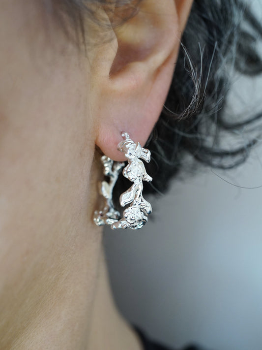 sterling silver BOUQUET HOOPS earrings