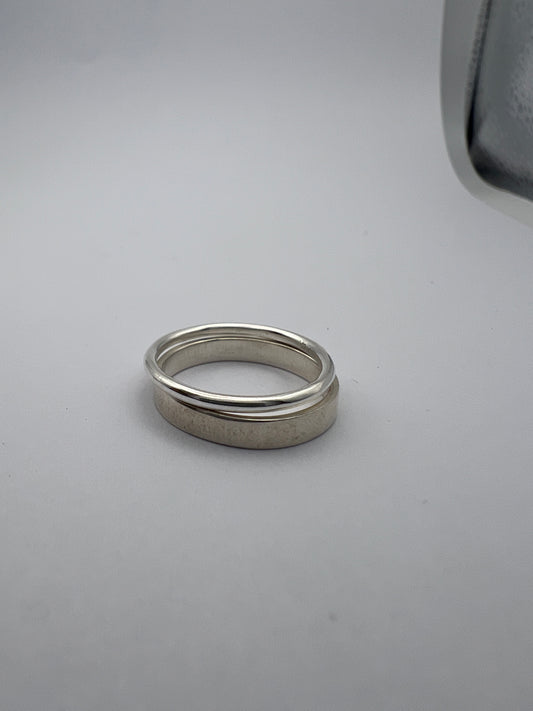 Bague duo et trio - large et fine - argent