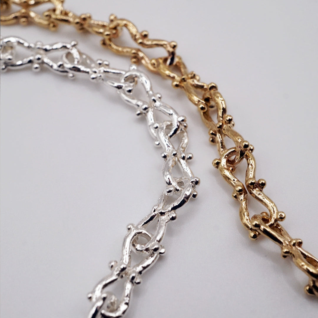 Boucles d'oreilles en mailles WALLIS - argent ou plaqué or 14k