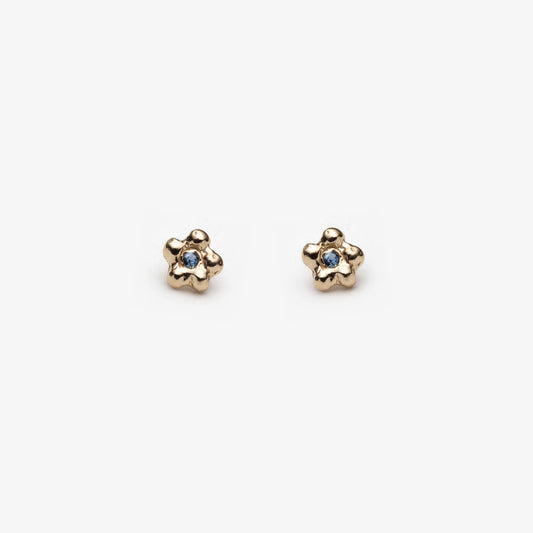 Boucles d'oreilles PETITE FLEUR no.1 - or 10k et saphir 🌼