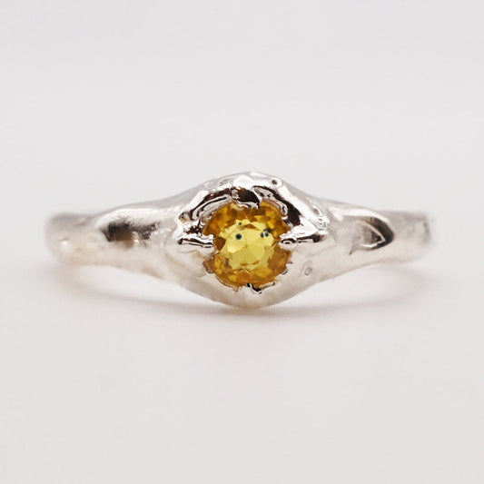 Bague MAGDA saphir naturel jaune et argent