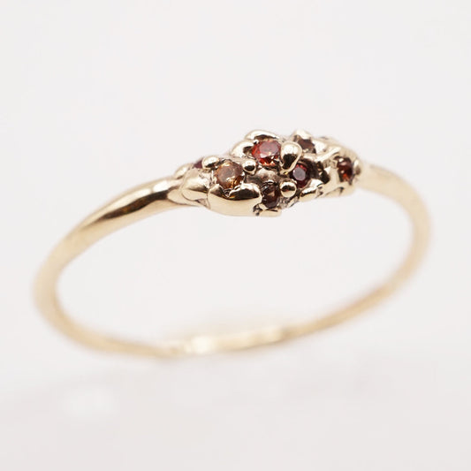 Bague ARIANE - saphirs colorés et or 10k - pièce unique