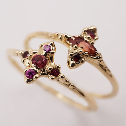 Bague ARIANE III et IV - saphirs et or 10k - pièces uniques