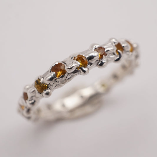 Bague LENA - saphirs colorés 2.2mm et argent
