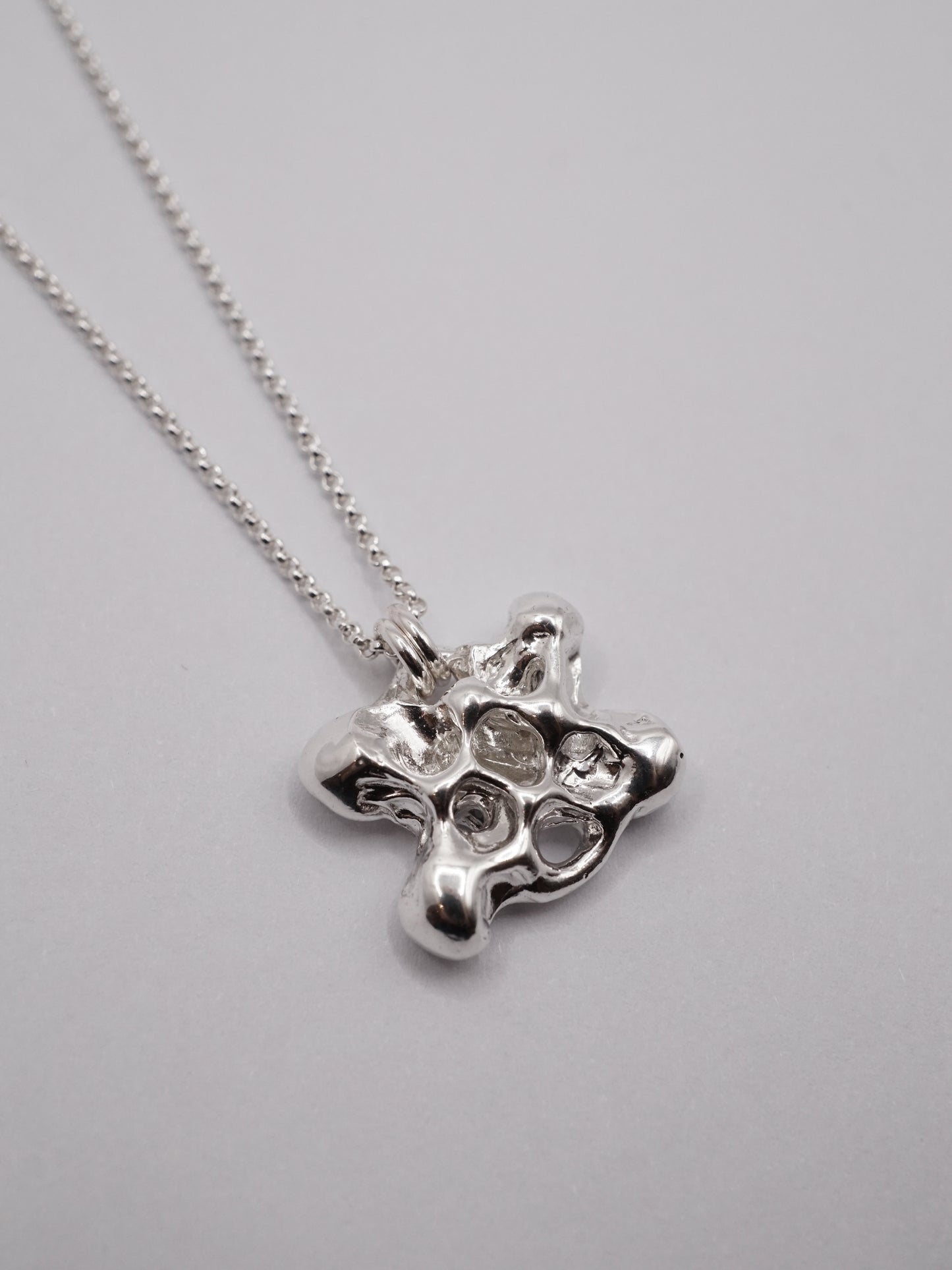 sterling silver OOAK papillon abstrait pendant necklace