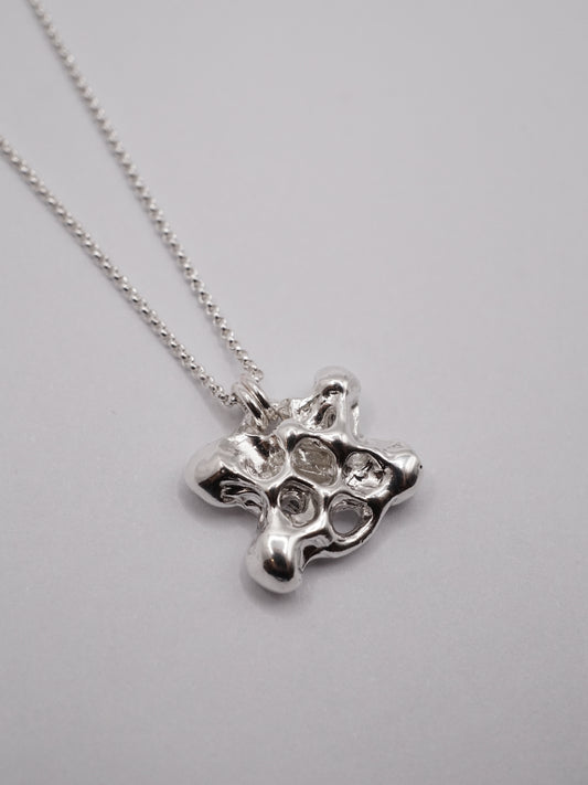 sterling silver OOAK papillon abstrait pendant necklace