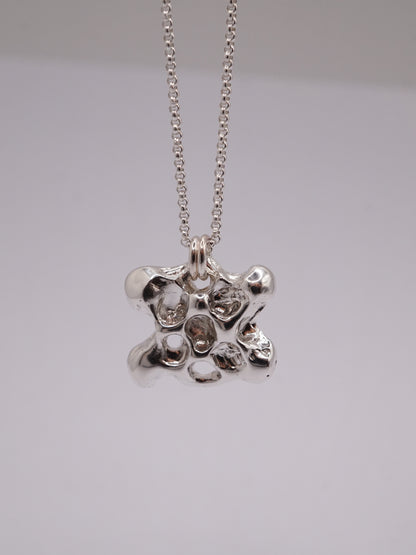 sterling silver OOAK papillon abstrait pendant necklace