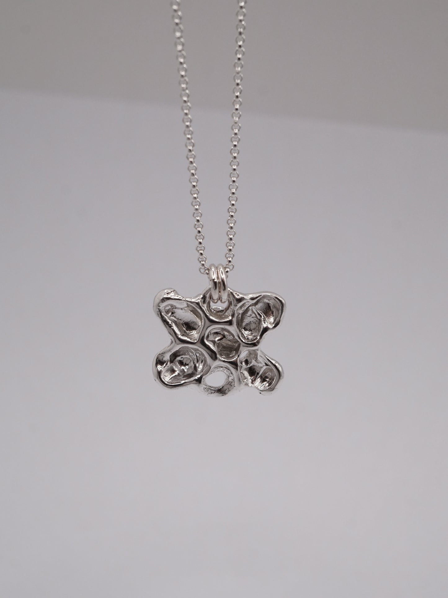 sterling silver OOAK papillon abstrait pendant necklace