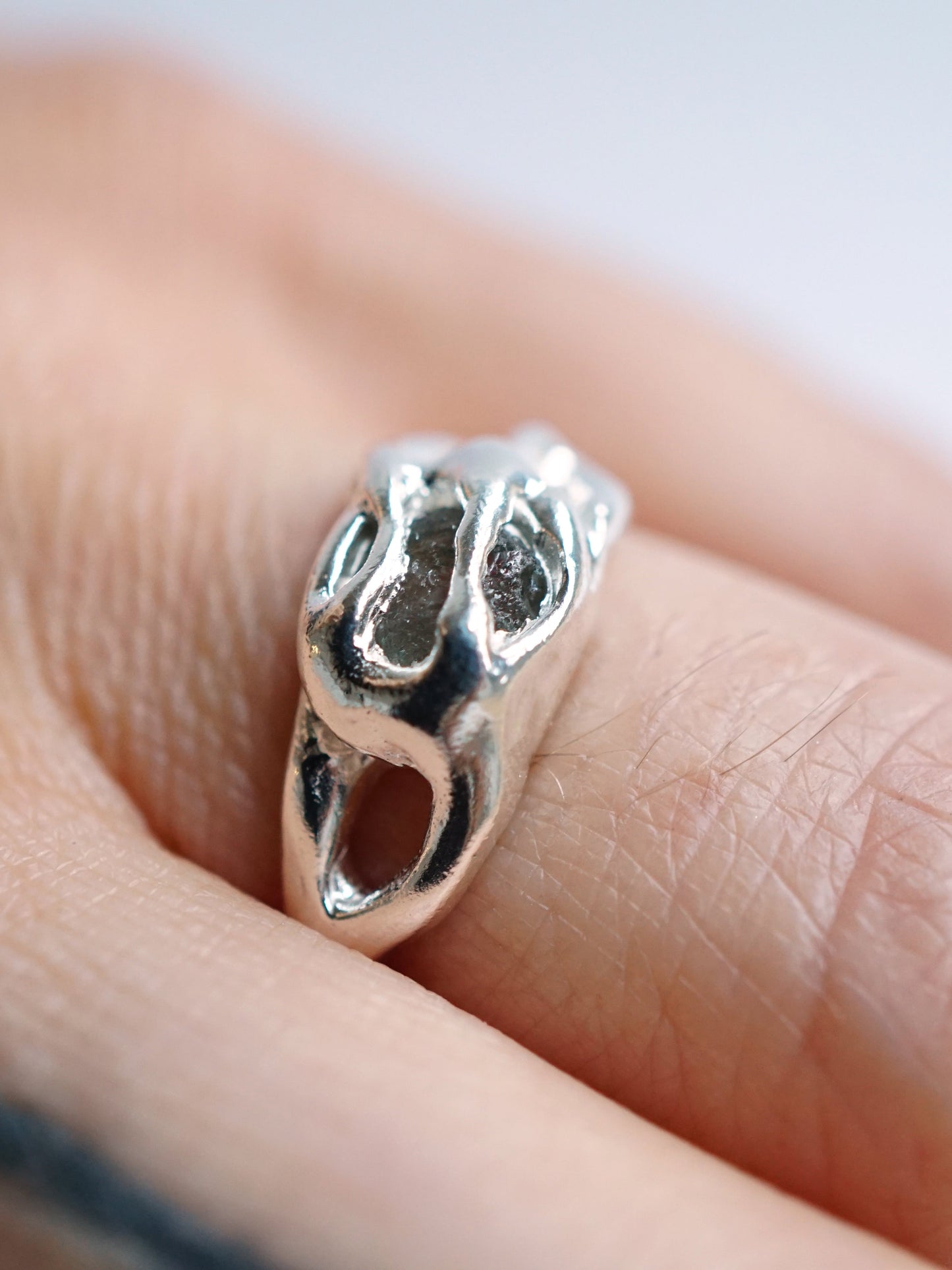 sterling silver OOAK rings with raw sapphires