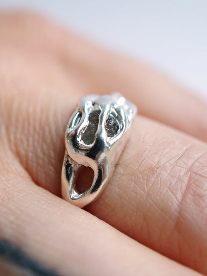 sterling silver OOAK rings with raw sapphires