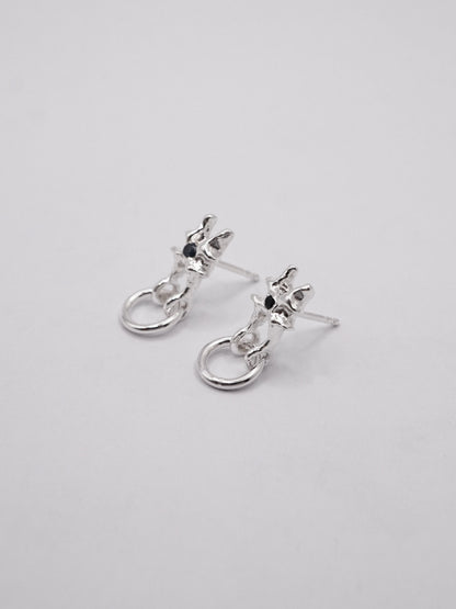 sterling silver ARCHEOLOGIE II stud earring with sapphire