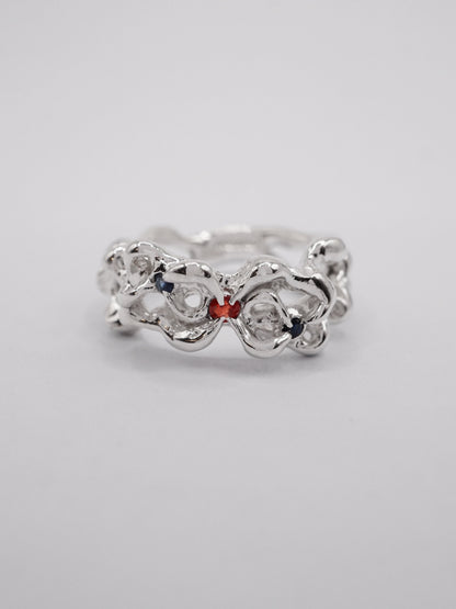 sterling silver MOVE ring with sapphires BOB6.5