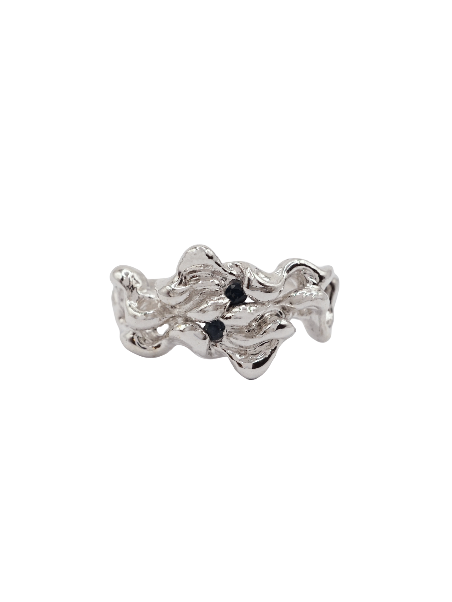 sterling silver MOVE ring with sapphires BB6.75