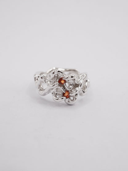 sterling silver MOVE ring with sapphires OO5.75
