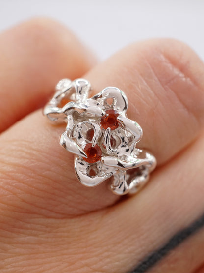 sterling silver MOVE ring with sapphires OO5.75