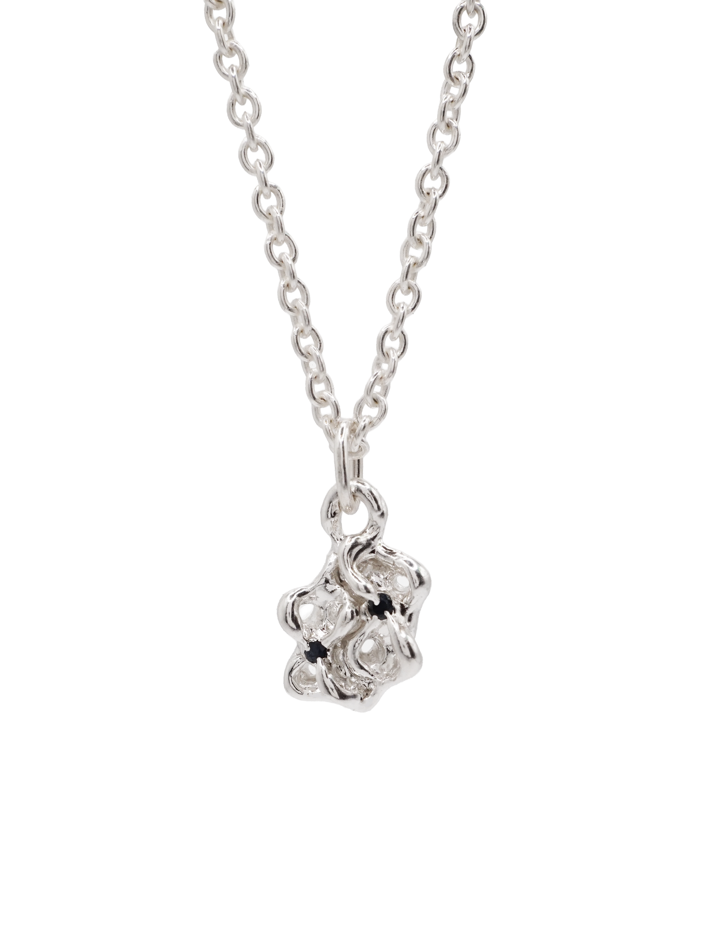 sterling silver OOAK MOVE necklace with sapphires