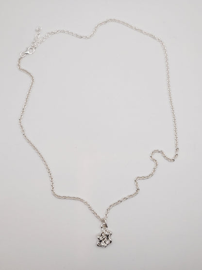 sterling silver OOAK MOVE necklace with sapphires