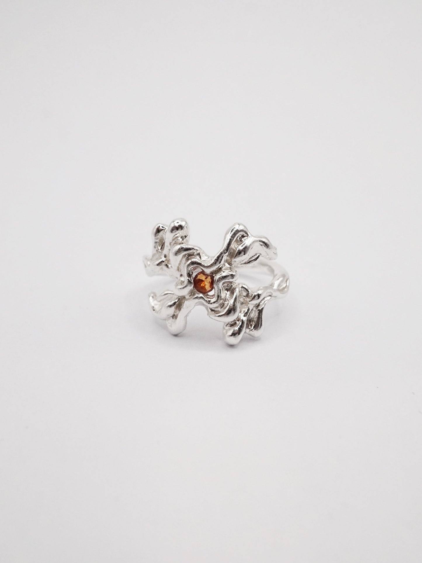 sterling silver MOVE ring with sapphires O7.5