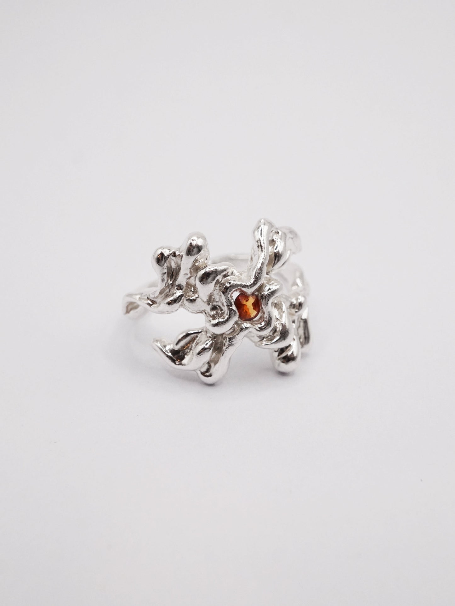 sterling silver MOVE ring with sapphires O7.5