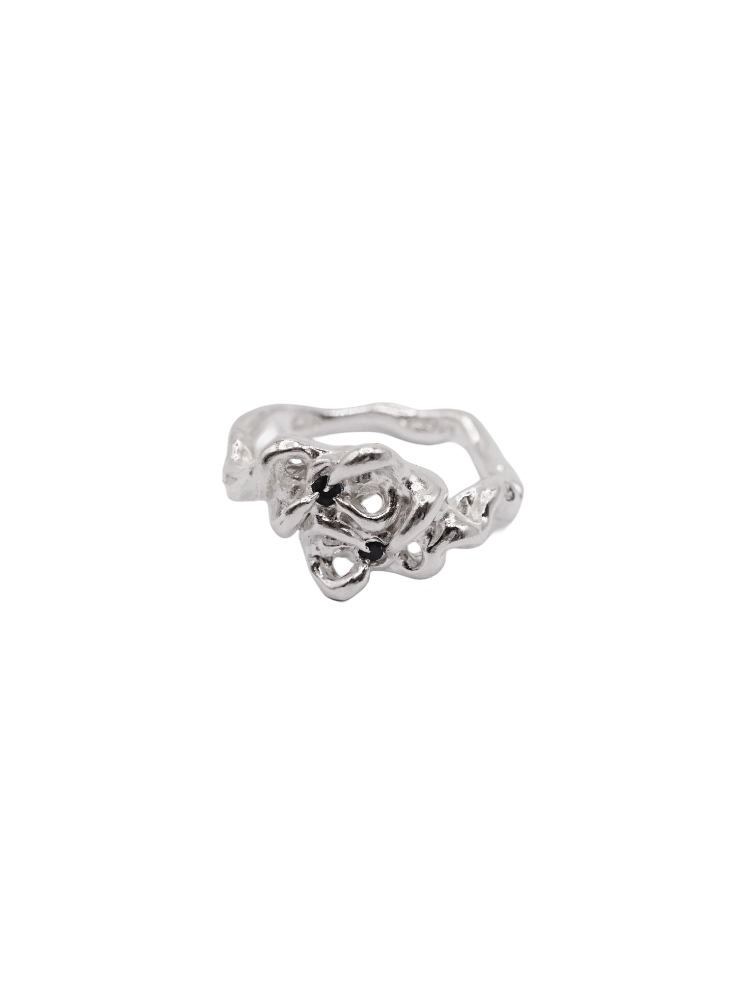 sterling silver MOVE ring with sapphires BB6