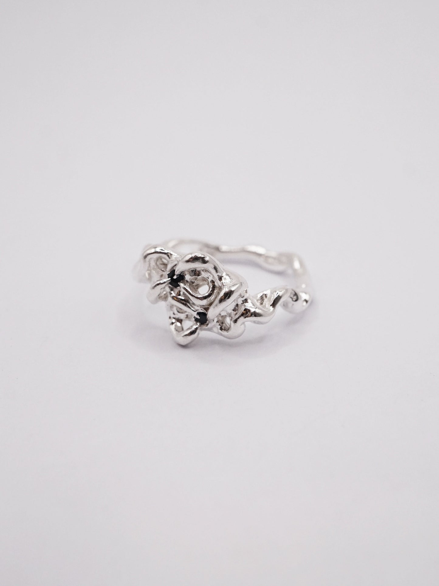 sterling silver MOVE ring with sapphires BB6