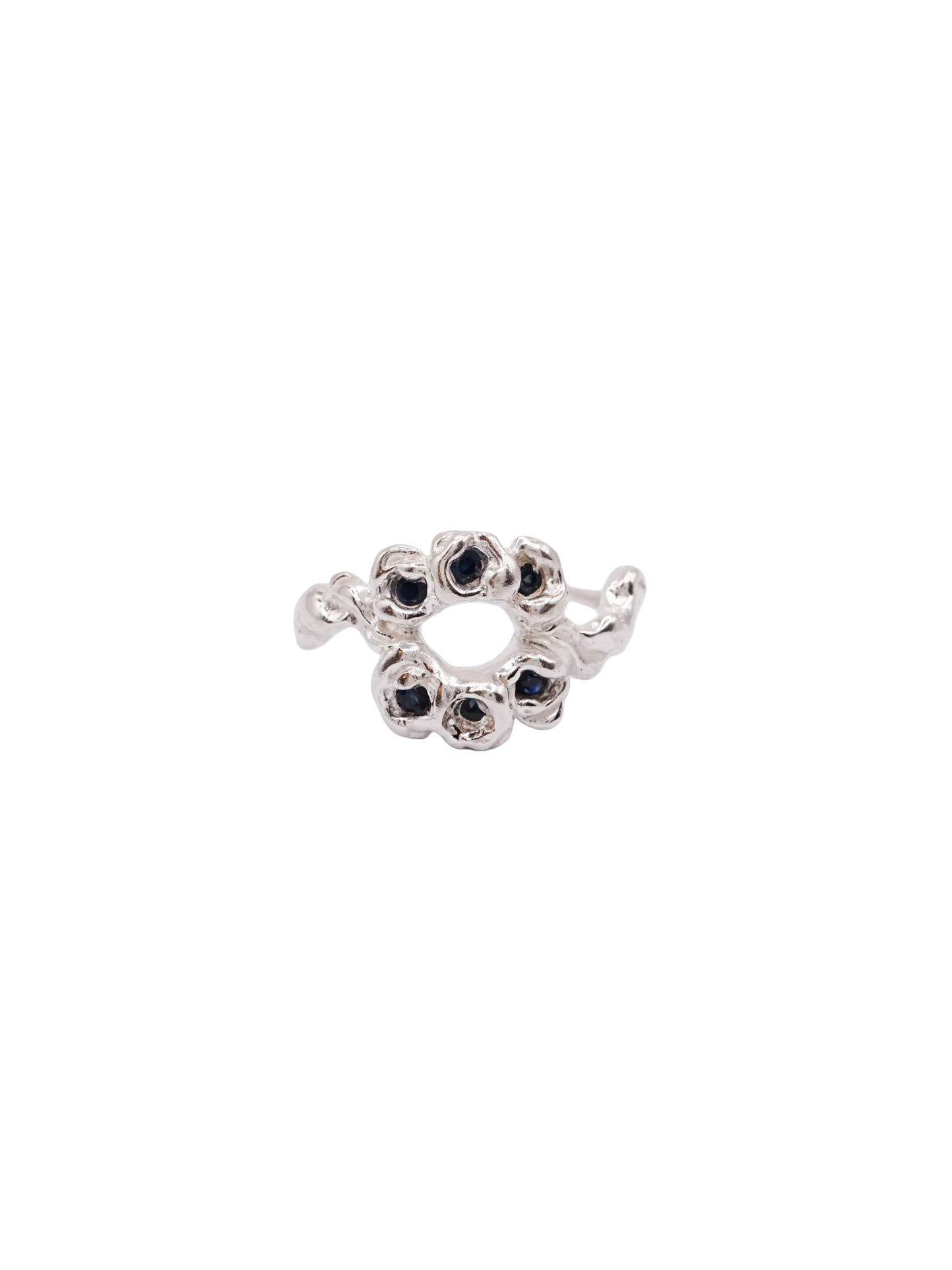 sterling silver BOUQUET COURONNE ring with sapphires