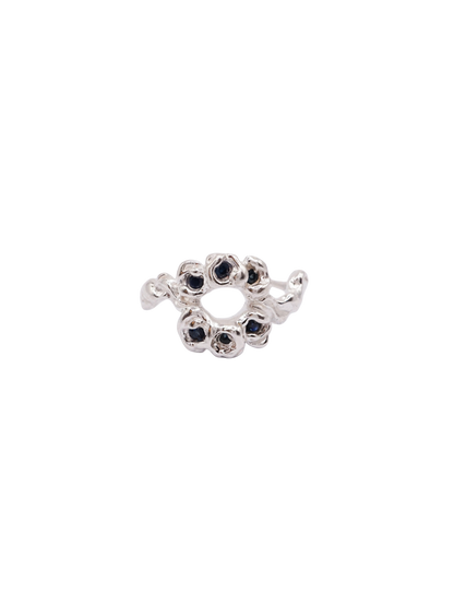 sterling silver BOUQUET COURONNE ring with sapphires