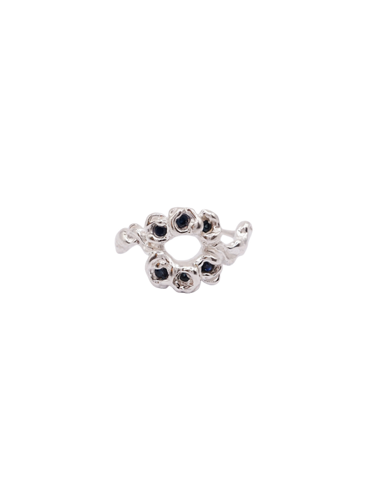 sterling silver BOUQUET COURONNE ring with sapphires