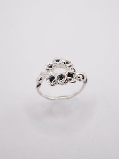 sterling silver BOUQUET COURONNE ring with sapphires