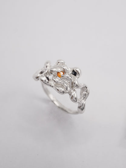 sterling silver MOVE ring with sapphires BOB7.5