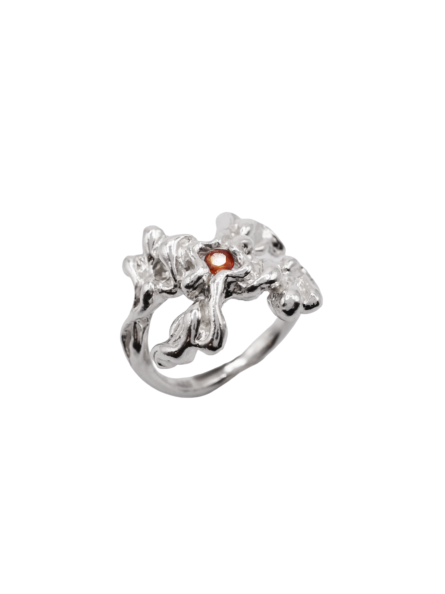 sterling silver MOVE ring with sapphires O7.5