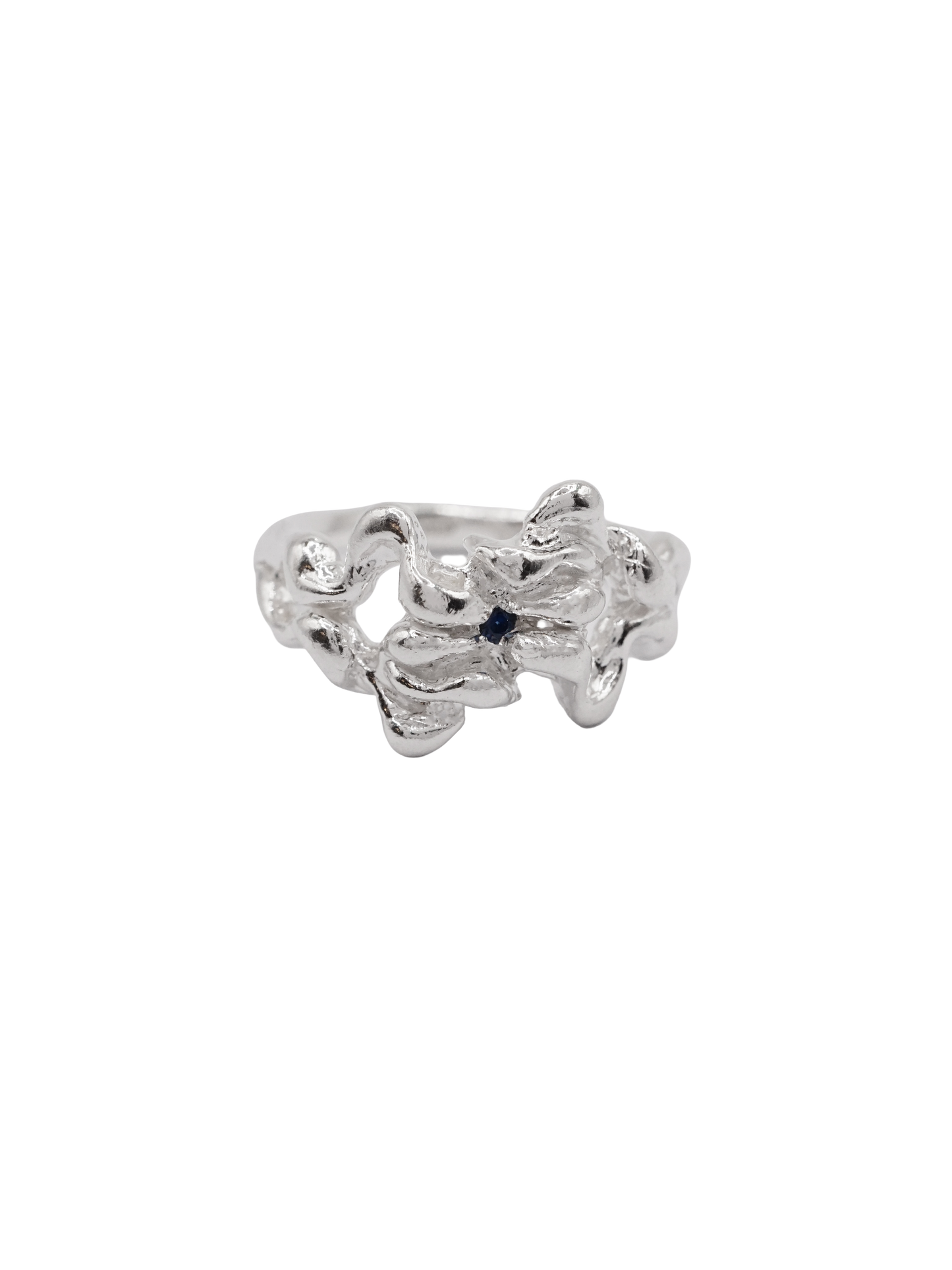 sterling silver MOVE ring with sapphire B8