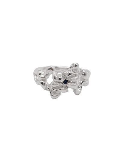 sterling silver MOVE ring with sapphire B8