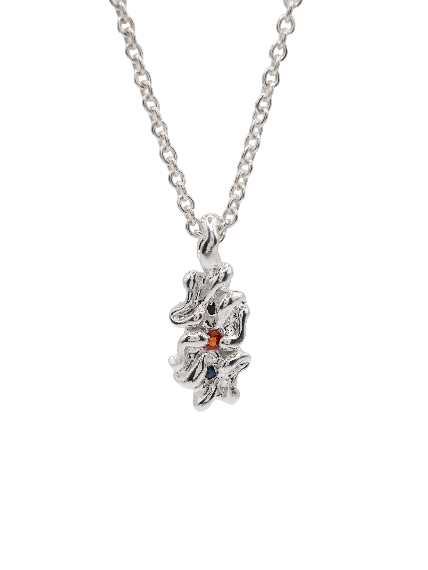 sterling silver OOAK MOVE necklace with sapphires II