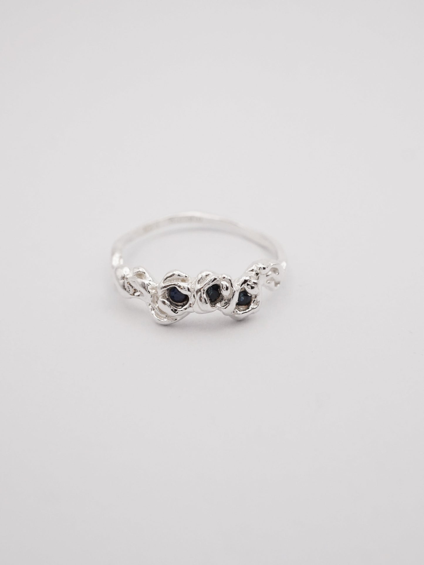 sterling silver BOUQUET SIMPLE ring with sapphires