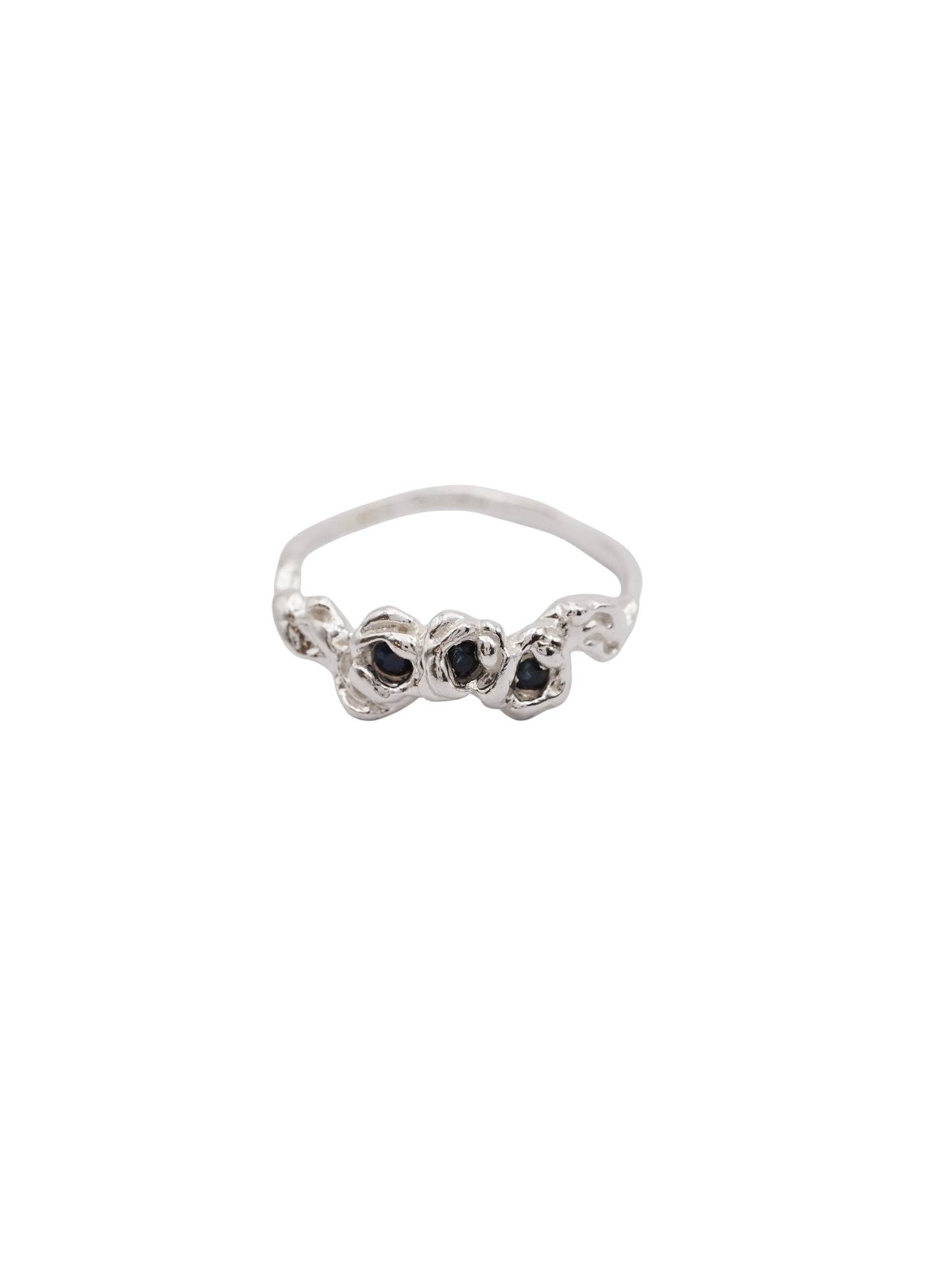 sterling silver BOUQUET SIMPLE ring with sapphires