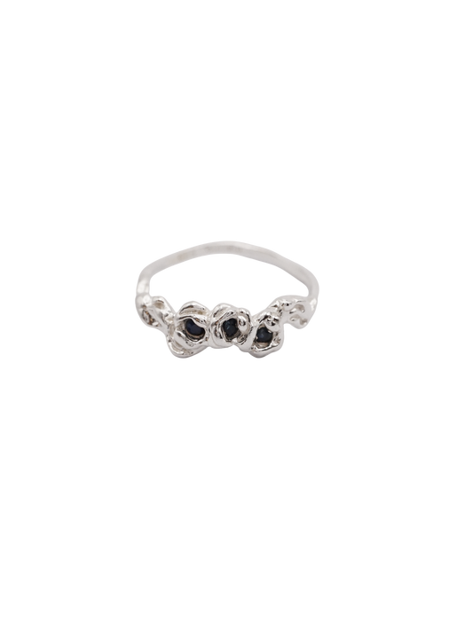 sterling silver BOUQUET SIMPLE ring with sapphires