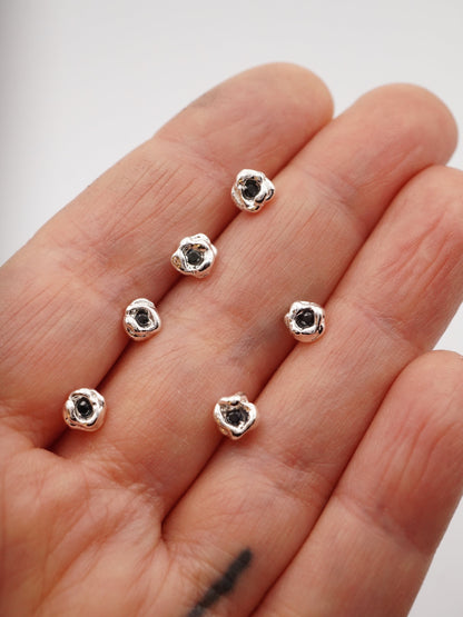 sterling silver BOUQUET studs with sapphire