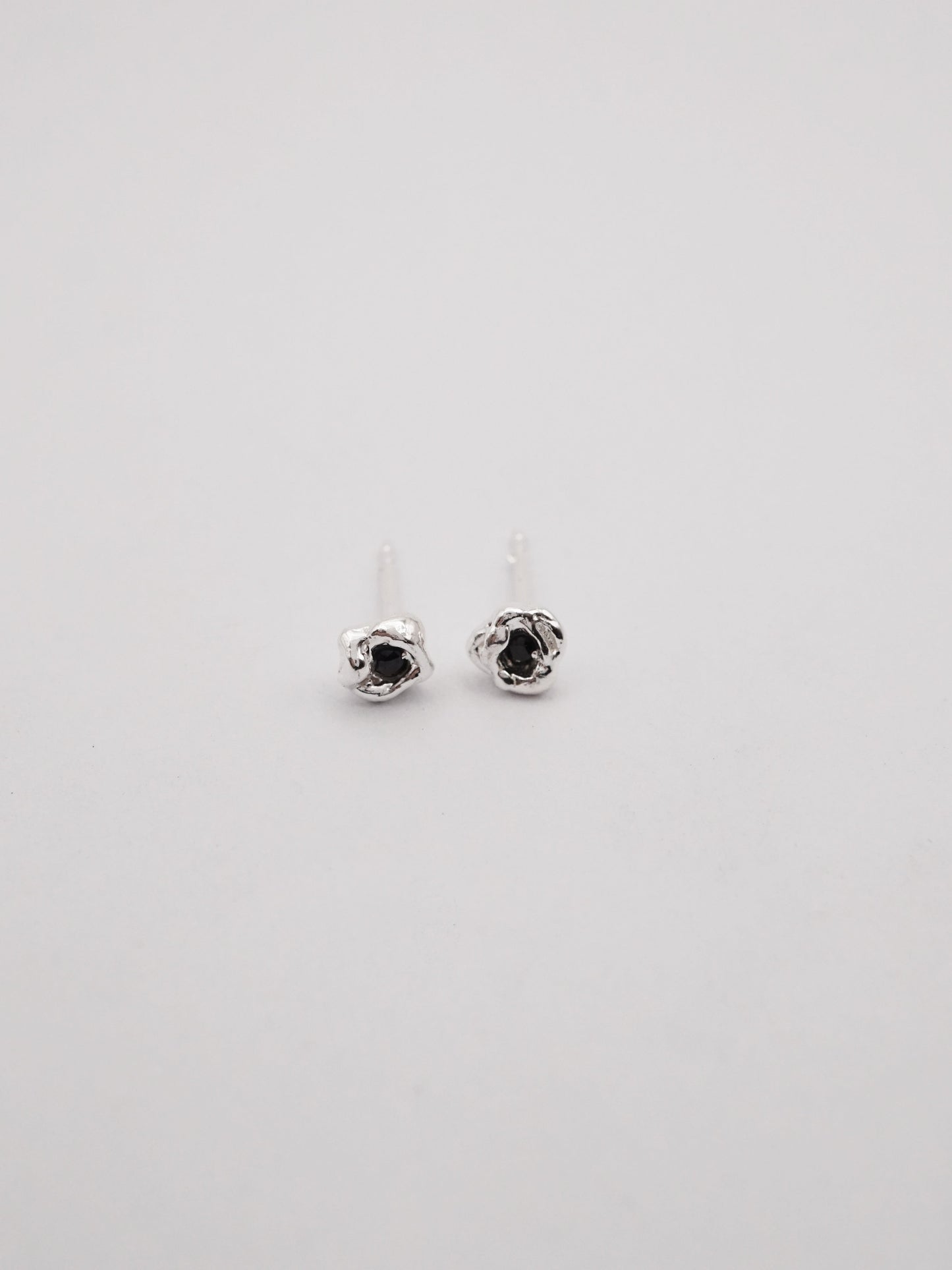 sterling silver BOUQUET studs with sapphire