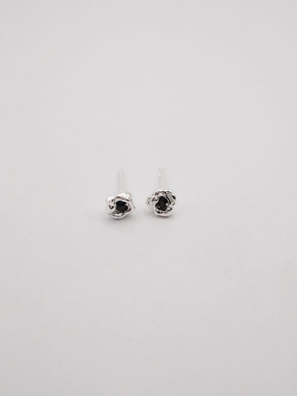 sterling silver BOUQUET studs with sapphire