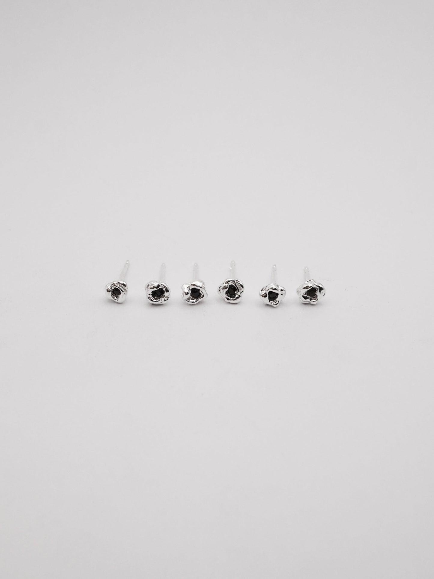 sterling silver BOUQUET studs with sapphire