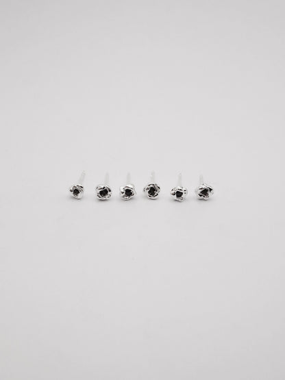sterling silver BOUQUET studs with sapphire